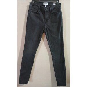 FRAME Le Skinny De Jeanne Women's  Black Stretch Denim Mid-Rise Sz 28